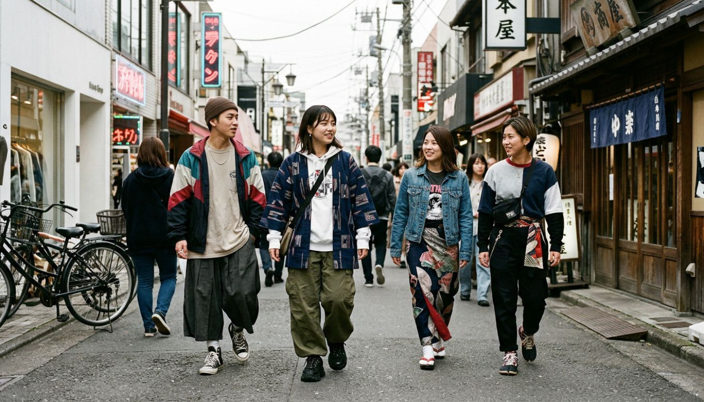 Explorando la fusión de moda tradicional y streetwear en Japón